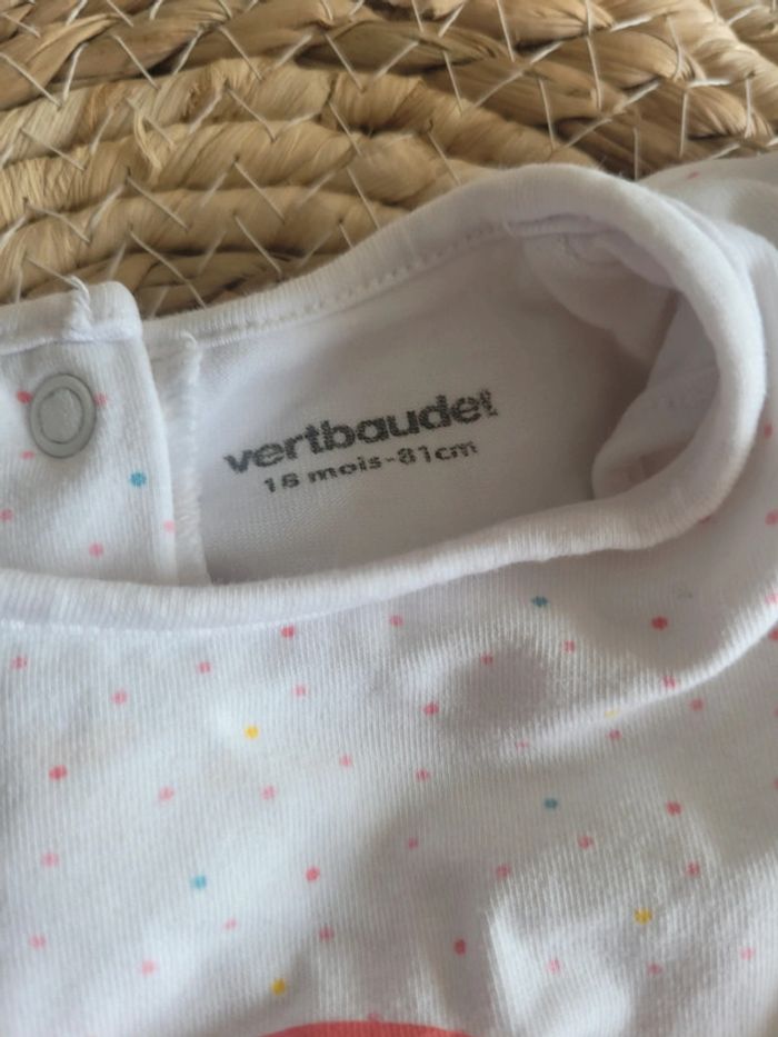 Body manches courtes Tee-shirt vertbaudet taille 18mois - photo numéro 4