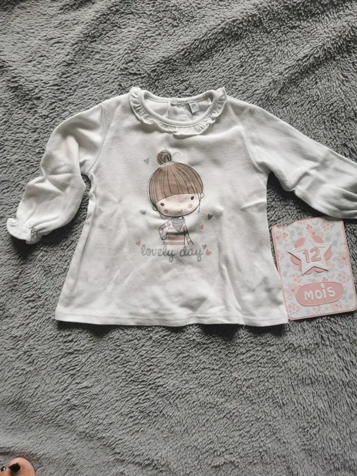 T-shirt blanc 12 mois
