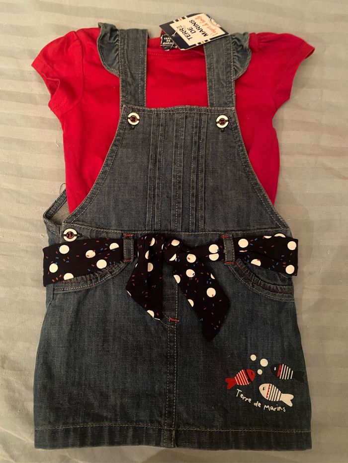 Ensemble fille Terre de Marins - neuf - 12 mois