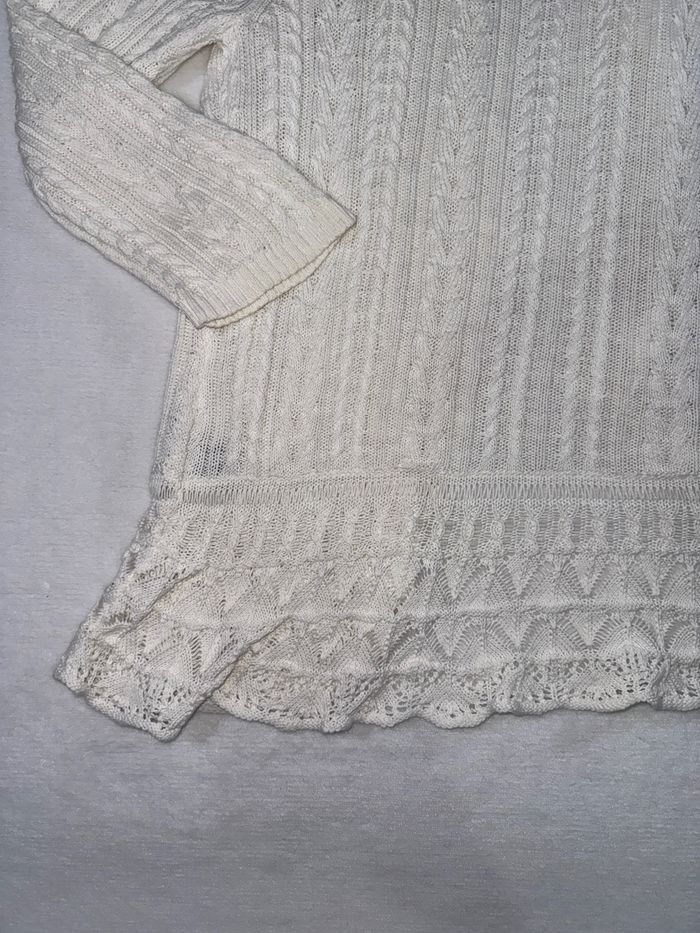 Cardigan en maille blanc taille L - Ralph Lauren Jeans Co - Gilet à torsades chic femme - photo numéro 6