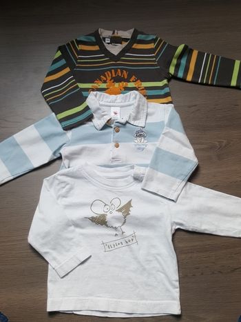 Lot de 3 t-shirts manches longues taille 12 mois