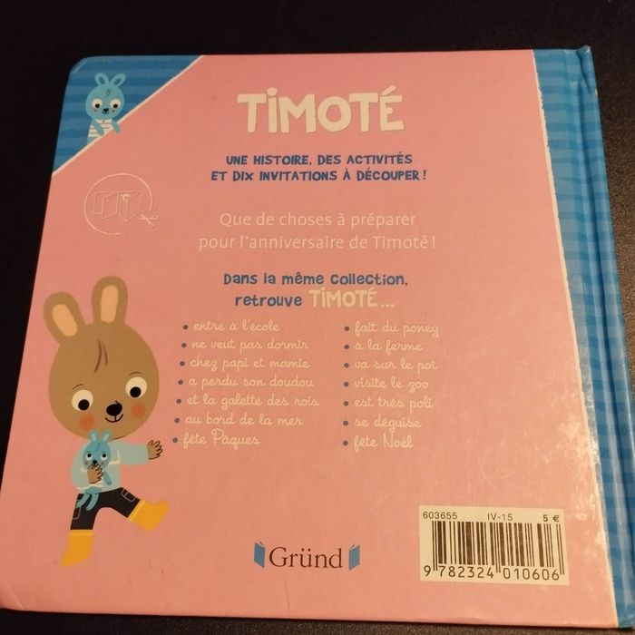 Livre enfant enfant Gründ Timoté fête son anniversaire - photo numéro 2