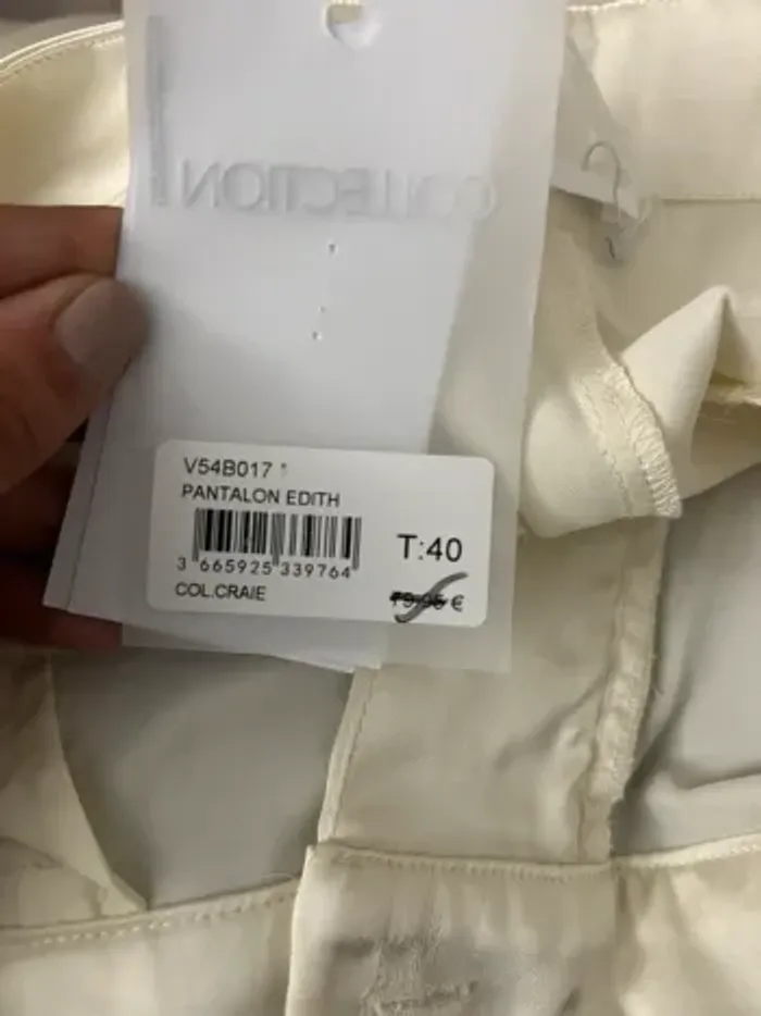 Pantalon satiné large fluide crème LPB - photo numéro 8