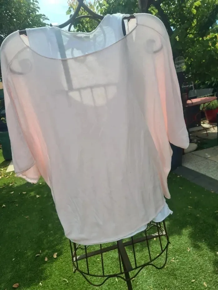 Pull fin avec doublure amovible. Rose pâle. Made in italy. Taille unique - photo numéro 4