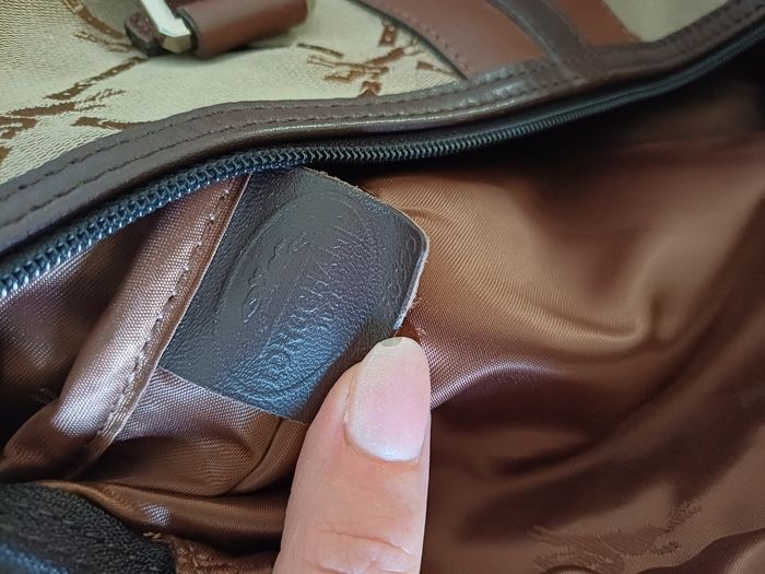 Sac à main longchamp cuir et toile - photo numéro 8