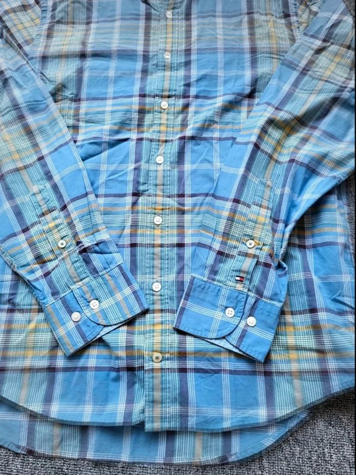 Chemise Tommy Hilfiger à Carreaux - Bleu & Jaune - Manches Longues - Taille M - New York Fit - photo numéro 6