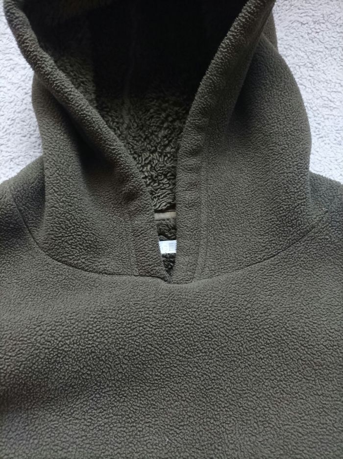 Pull sweats à capuche polaire hivernale poche ventrale |  Gémo | kaki | taille 14ans ou S - photo numéro 4