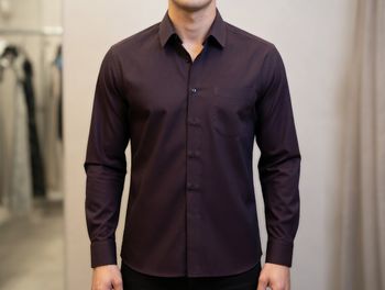 chemise manches longues violette HORIZON