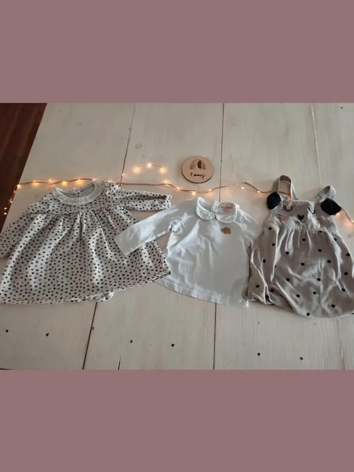Lot de 3 vêtements bébé fille 9 mois – Du Pareil Au Même 🤎🖤