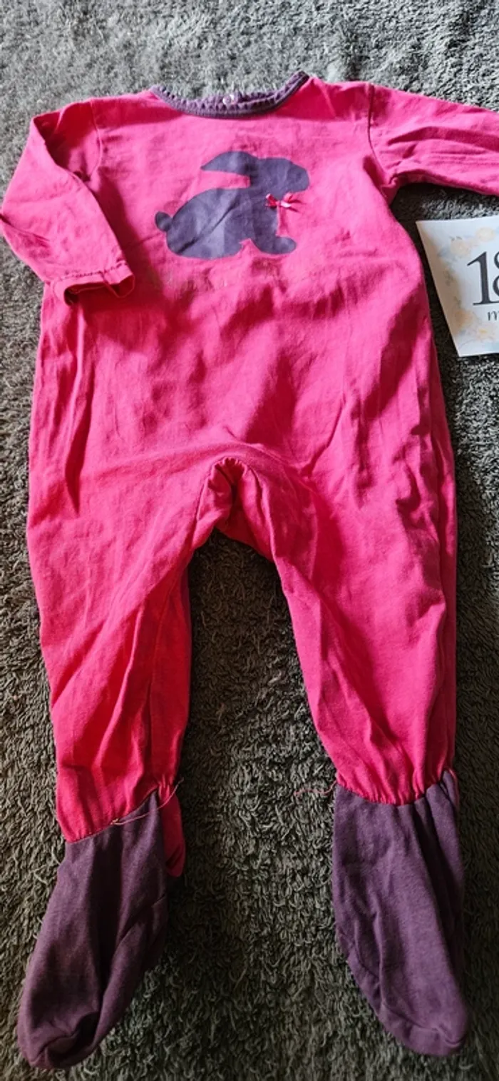 Pyjama 1 pièce lapin 18 mois - photo numéro 2