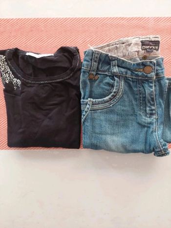 Lot jeans creeks tee-shirts fantaisie 8ans