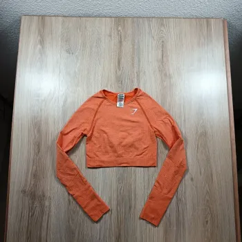 Hauts gymshark femme s orange manche longue