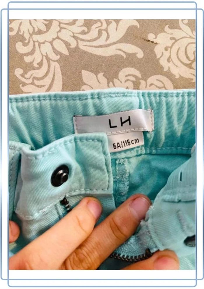 Magnifique short taille ajustable turquoise 6 ans la halle - photo numéro 4