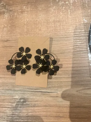 Boucles d’oreilles noires neuve