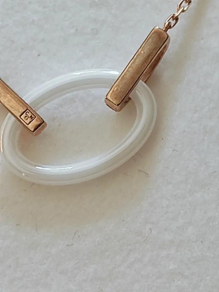 📿 bracelet plaqué or rose et céramique avec petit zirconium 💎 - photo numéro 3