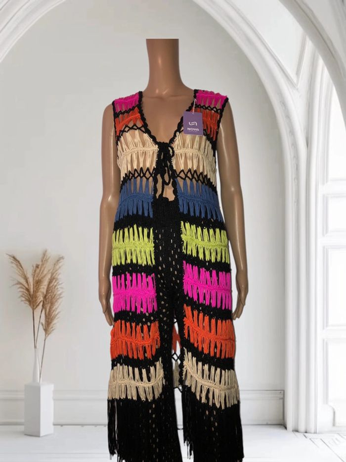 🌼Gilet long en crochet🌼