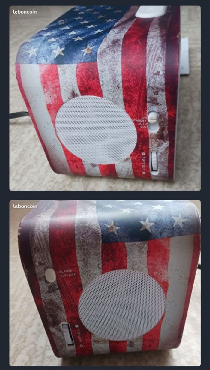 Radio réveil RR30, Drapeau Etats-Unis d'Amérique - avec notice - photo numéro 2