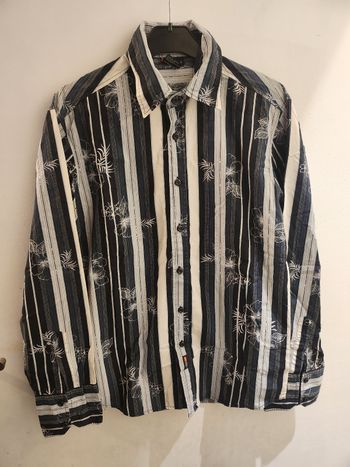 Chemise homme diesel taille M blanc bleu marine imprimé