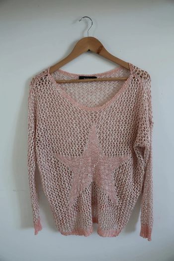 C38 Pull Crochet Red Queen Taille M