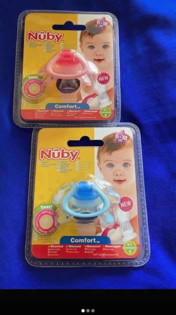 Lot de 2 tétines nuby 6/18mois