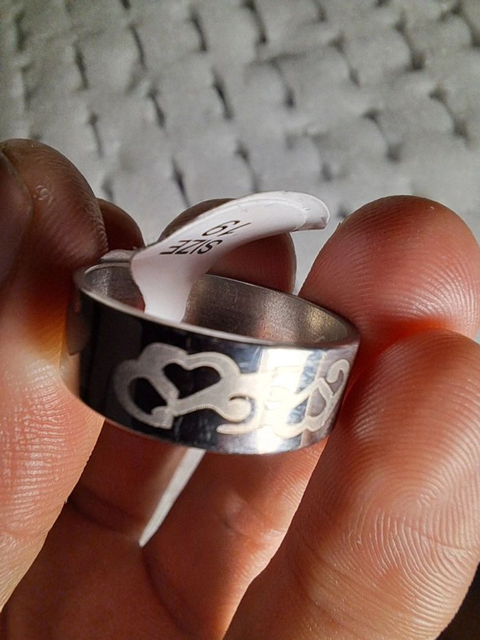 Bague acier inoxydable motifs - photo numéro 3