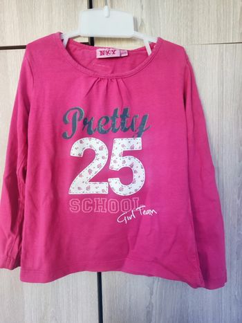 T shirt ML / sweat rose écriture school 5 ans / NKY