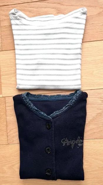 T shirt + gilet - Petit Bateau - 8 ans
