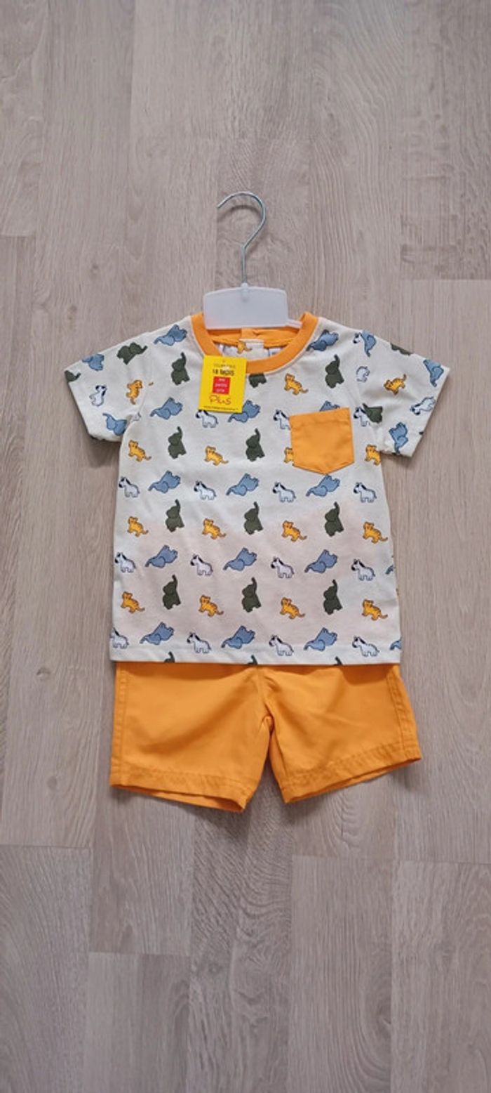 Ensemble bébé garçon, motif petits animaux Plus Collection, taille 18 mois, neuf avec étiquette. - photo numéro 2