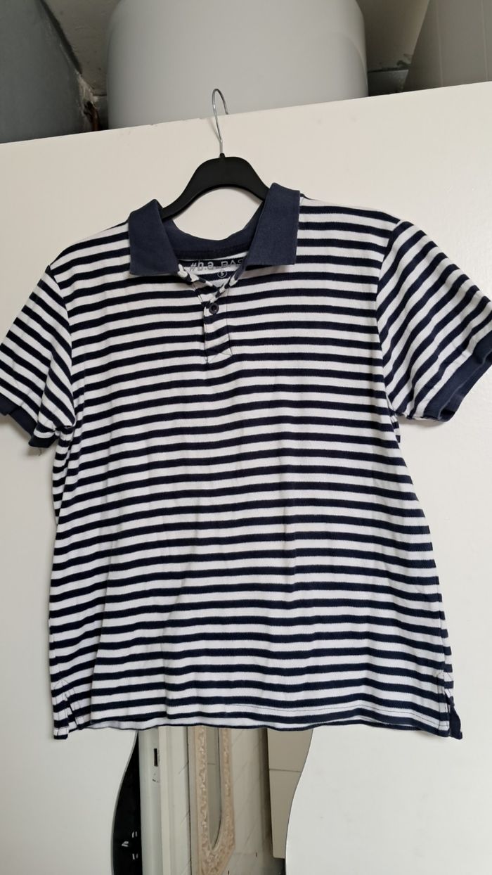 Polo marin et blanc taille S - photo numéro 1