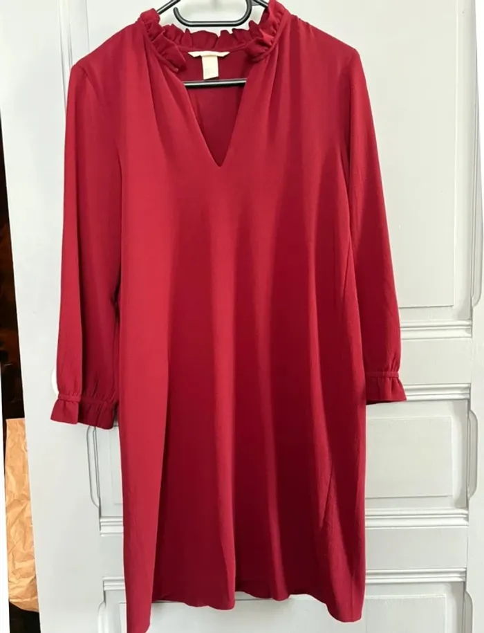 Robe bordeaux à manches longues H&M 34