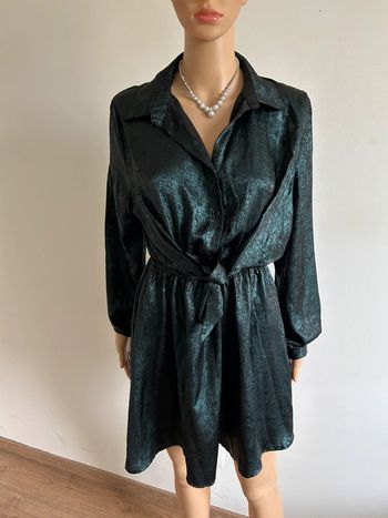 Robe verte foncée irisée à manches longues taille unique excellent état