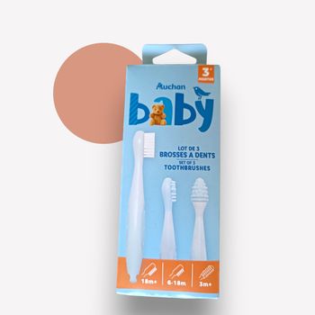 Lot de 2 brosses à dents bébé Auchan Baby – neuf