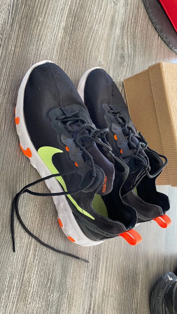 Basket Nike react élément noir orange T.38 - photo numéro 4