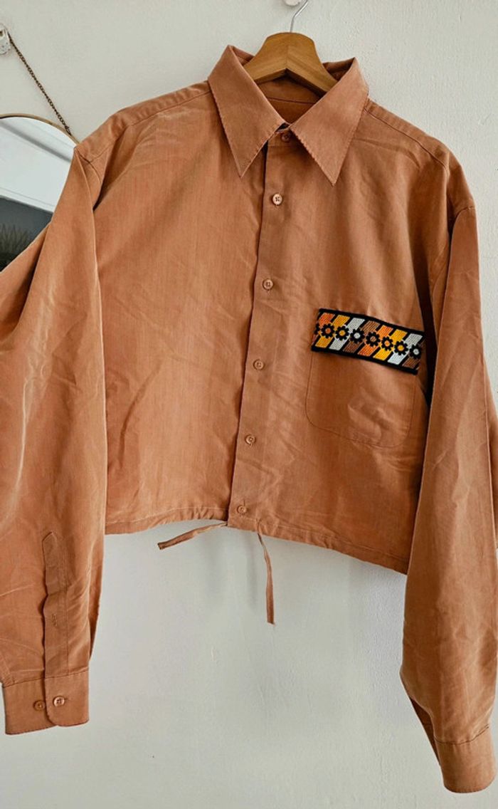 Chemise terracota upcyclée - photo numéro 5