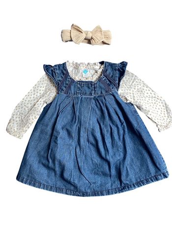 Ensemble robe tunique bandeau fille 9 mois