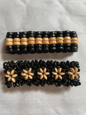 Lot de 2 bracelets perles bois