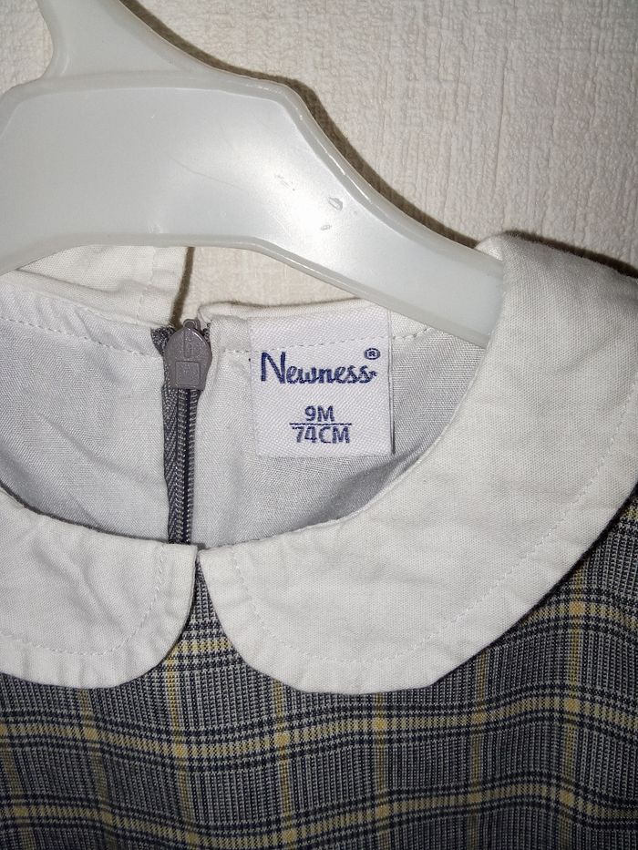 Robe hiver bébé fille 9 mois marque nexness grise, col claudine - photo numéro 5