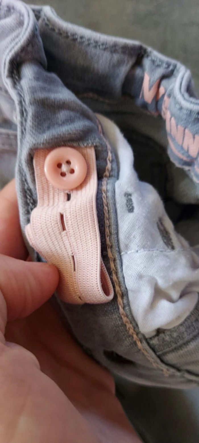 Jean s élastique, skinny fit gris, règlable, taille 4 ans, Hema - photo numéro 5