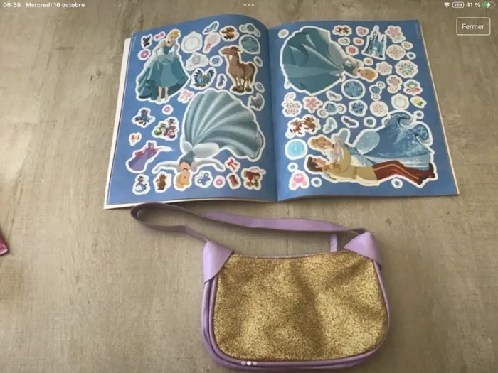Sac et livre stickers cendrillon - photo numéro 3