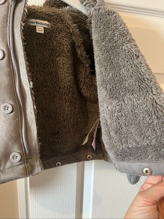 Combinaison manteau hiver gris daim- mixte Vertbaudet 6-9mois - photo numéro 6