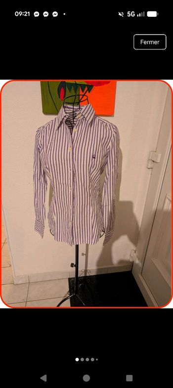 Chemise cintrée Benetton à rayures violettes - Taille XS (34)
