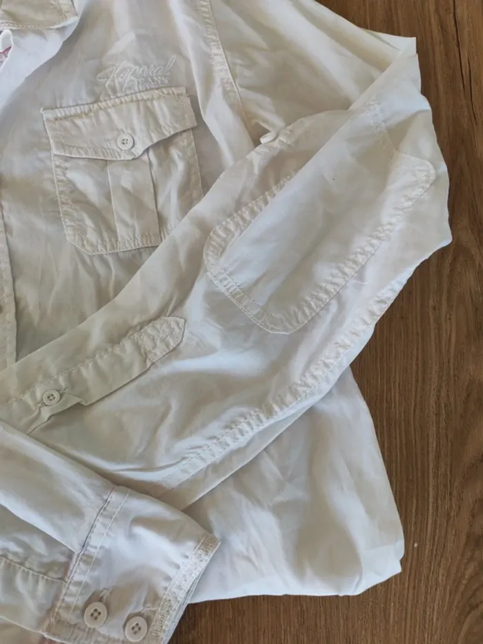 Chemise blanche femme Kaporal Jeans – Taille M – Style casual avec poches et logo brodé - photo numéro 6