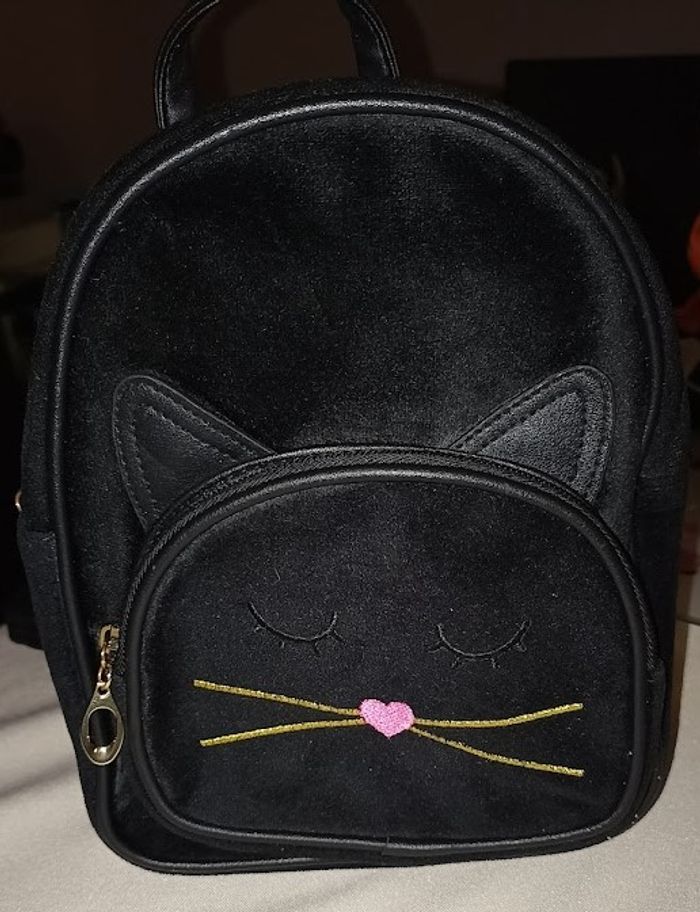 Adorable Mini Sac à Dos Chat Noir - Parfait pour vos essentiels ! - photo numéro 5