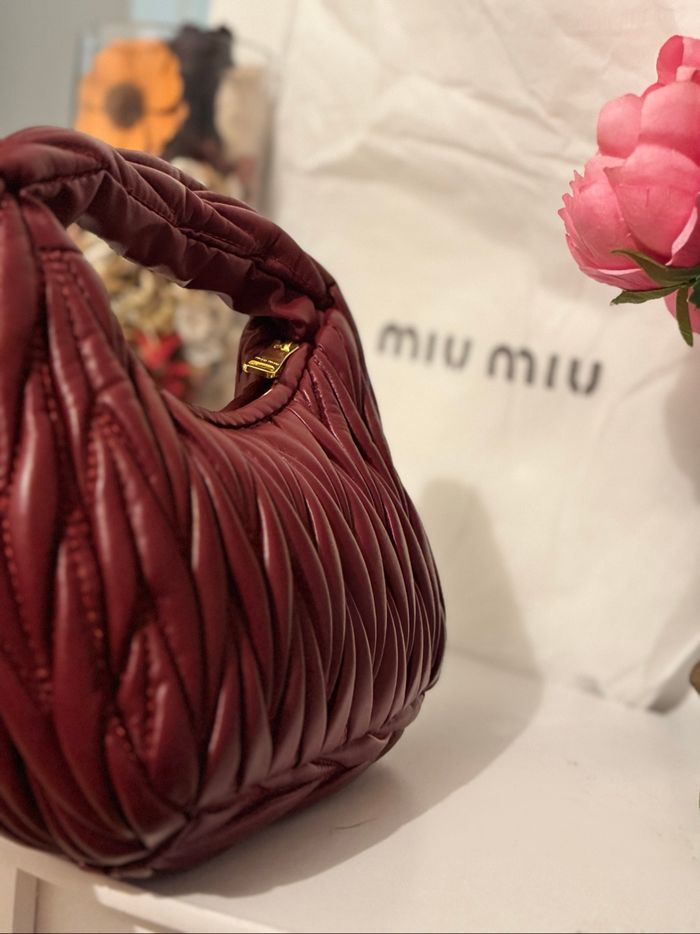 Sac miu miu matelassé - rouge bordeaux - photo numéro 2