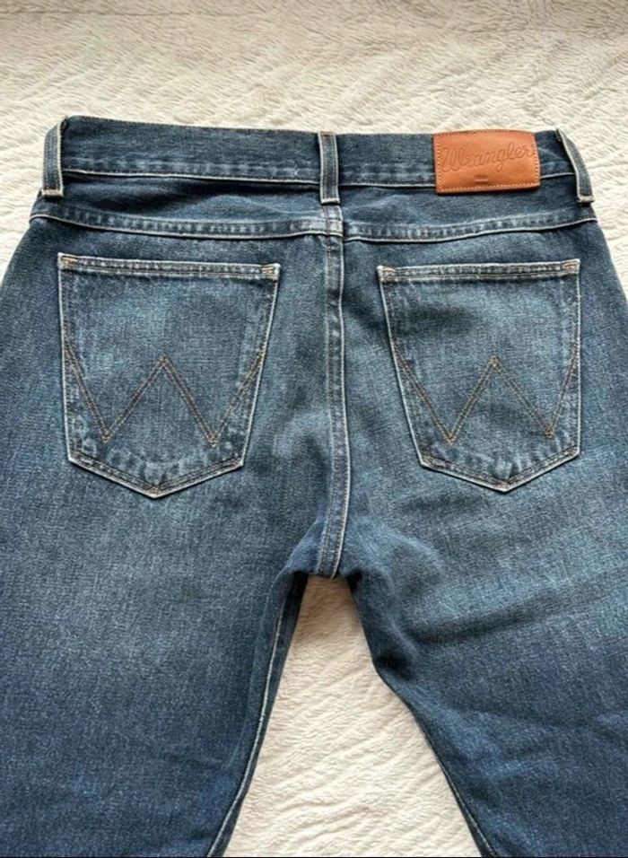 Jean Wrangler Larston bleu foncé délavé coupe slim tapered homme taille W28 38 M L32 - photo numéro 14
