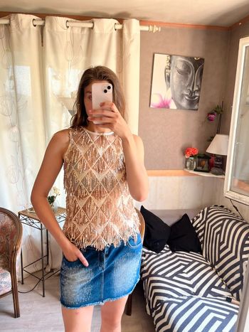 Tee-shirt sequins ibiza Summer vintage bohème champêtre