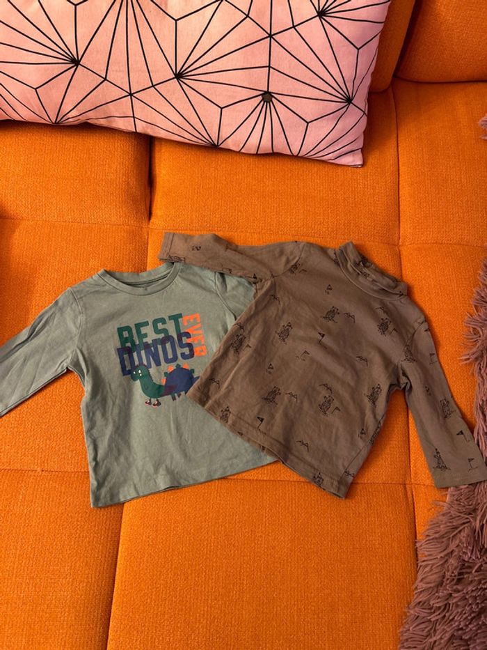 Lot de 2 tee shirts manches longues 9 mois