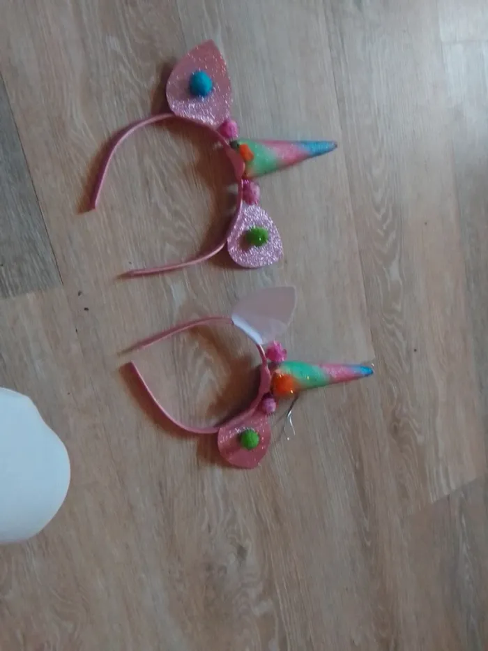 Serre tête lapin licorne - photo numéro 3