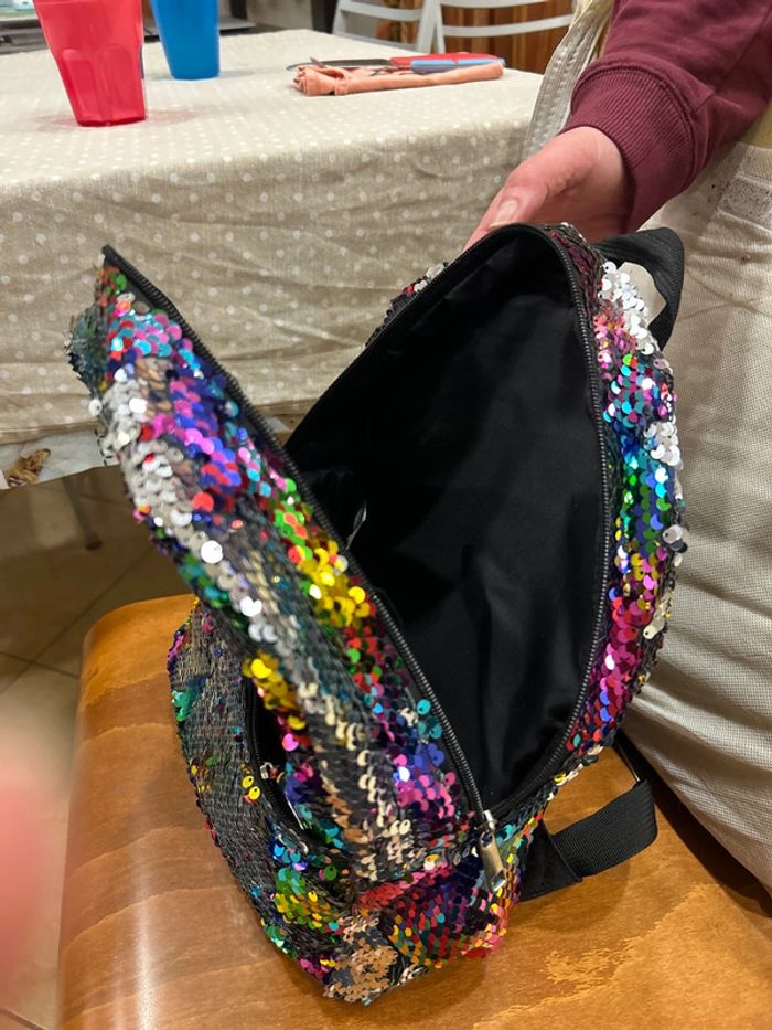 Grand sac à dos à paillettes pour filles - photo numéro 3