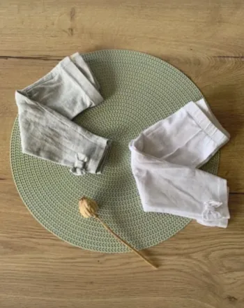 Lot de 2 leggings neufs avec petits noeuds- 12mois - DPAM